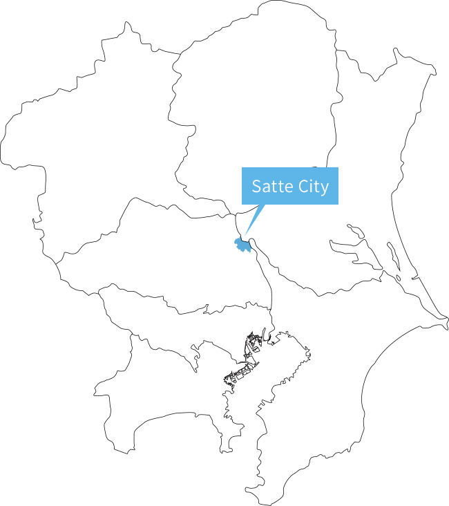 Satte is located in the center of the Kanto Plain.